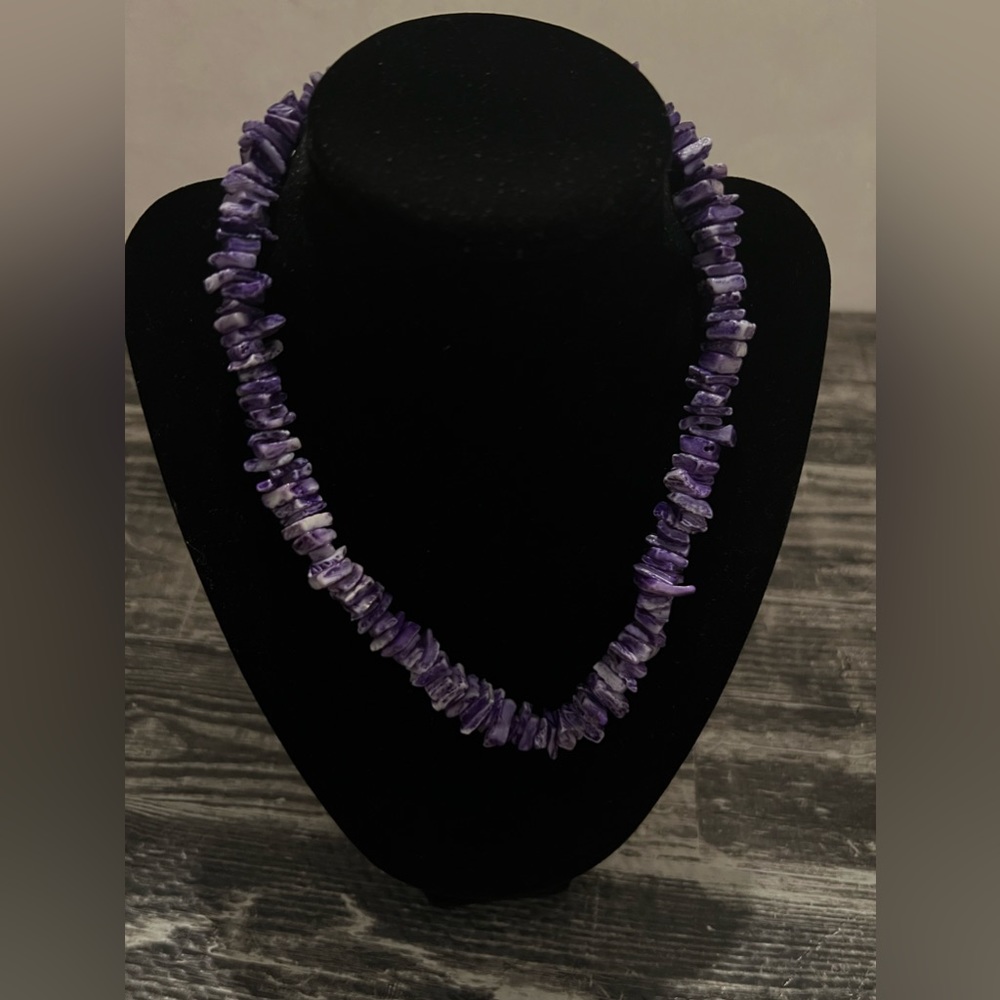 Purple Shell Necklace Nautical Beach Vacation